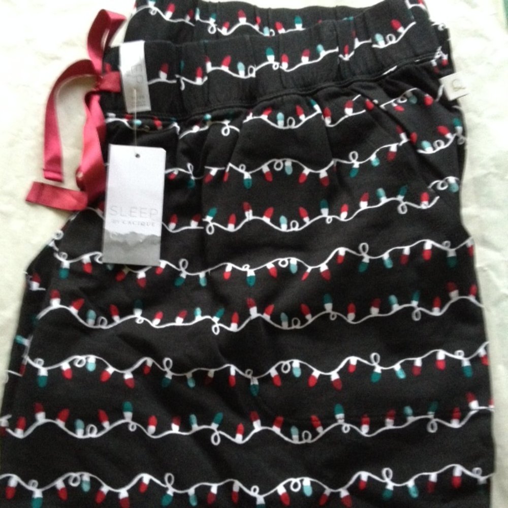 18/20 Lane Bryant knit sleep Joggers Bottom Stretch waist POCKETS String Lights